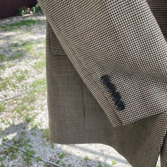 VTG Gianfranco Ruffini Italy Men's 42R Wool Houndstooth Blazer Jacket Sport Coat - Picture 5 of 13